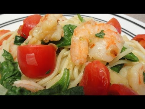 Actually Healthy Garlic Shrimp Pasta