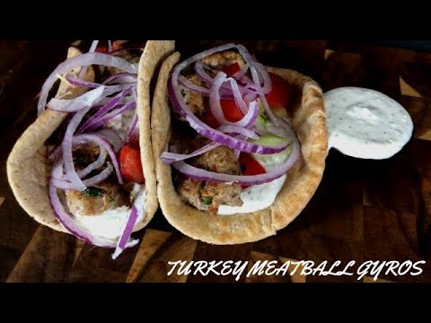 Turkey Meatball Gyros  | Mediterranean Diet Recipe